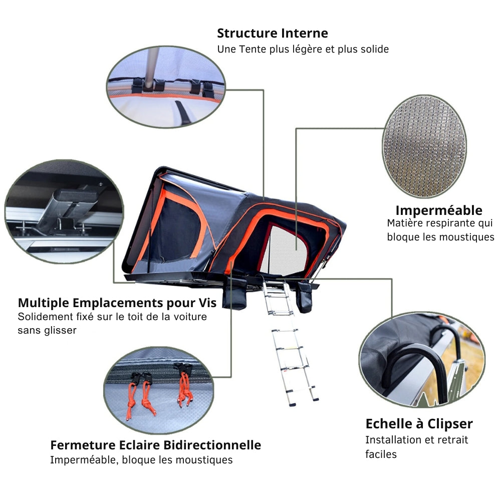 2-Persoons Daktent met Stevige Sluiting voor Auto