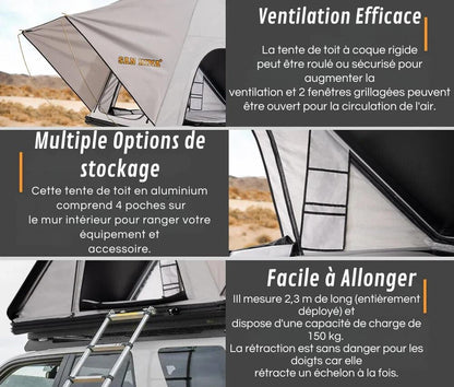 Tent voor op het Dak met Hoge Stevigheid voor Comfortabel Kamperen